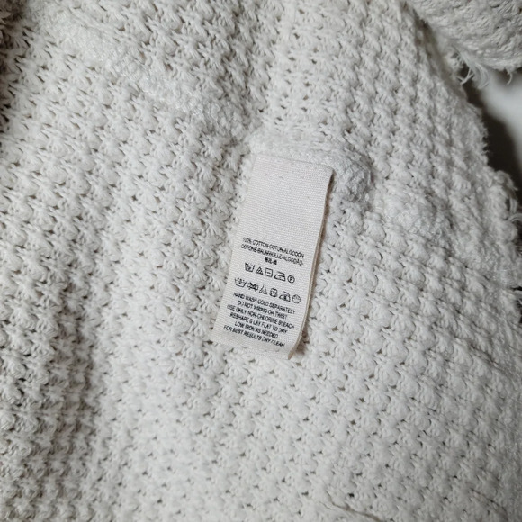 Free People Raw Edge Cold Shoulder Sweater | 100% Cotton | Size M - Picture 4 of 7